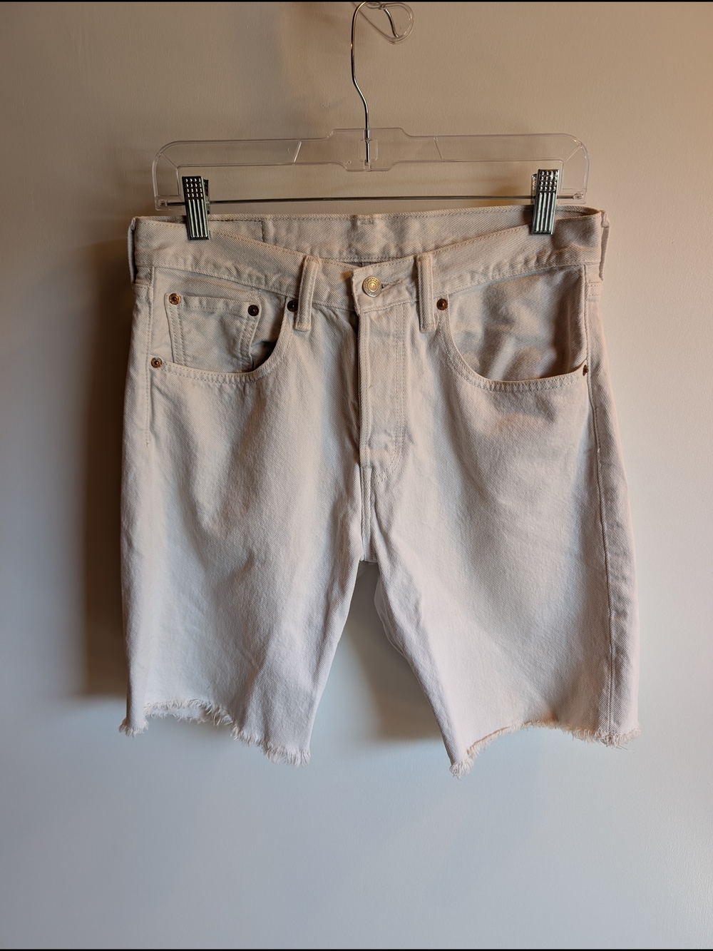 Levi's White/Cream Denim Jean Shorts